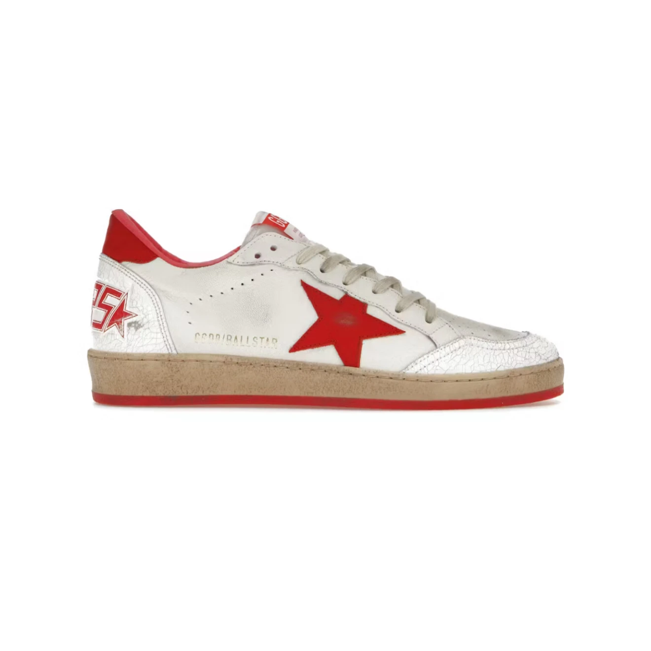 Golden Goose Ball-Star Low White Red